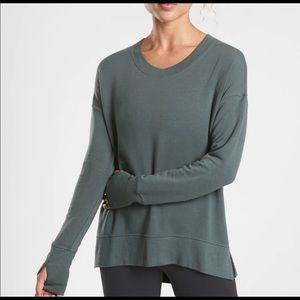 Athleta Coaster Luxe Sweatshirt XS Bali Green